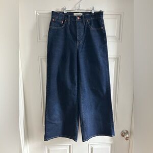 Madewell Wide Leg Crop Jeans Size 27 High Rise Dark Wash Denim